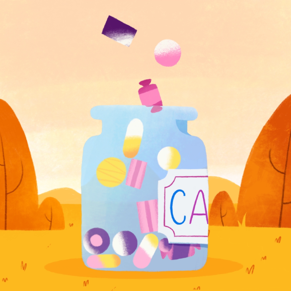sweets in a glass jar illustration