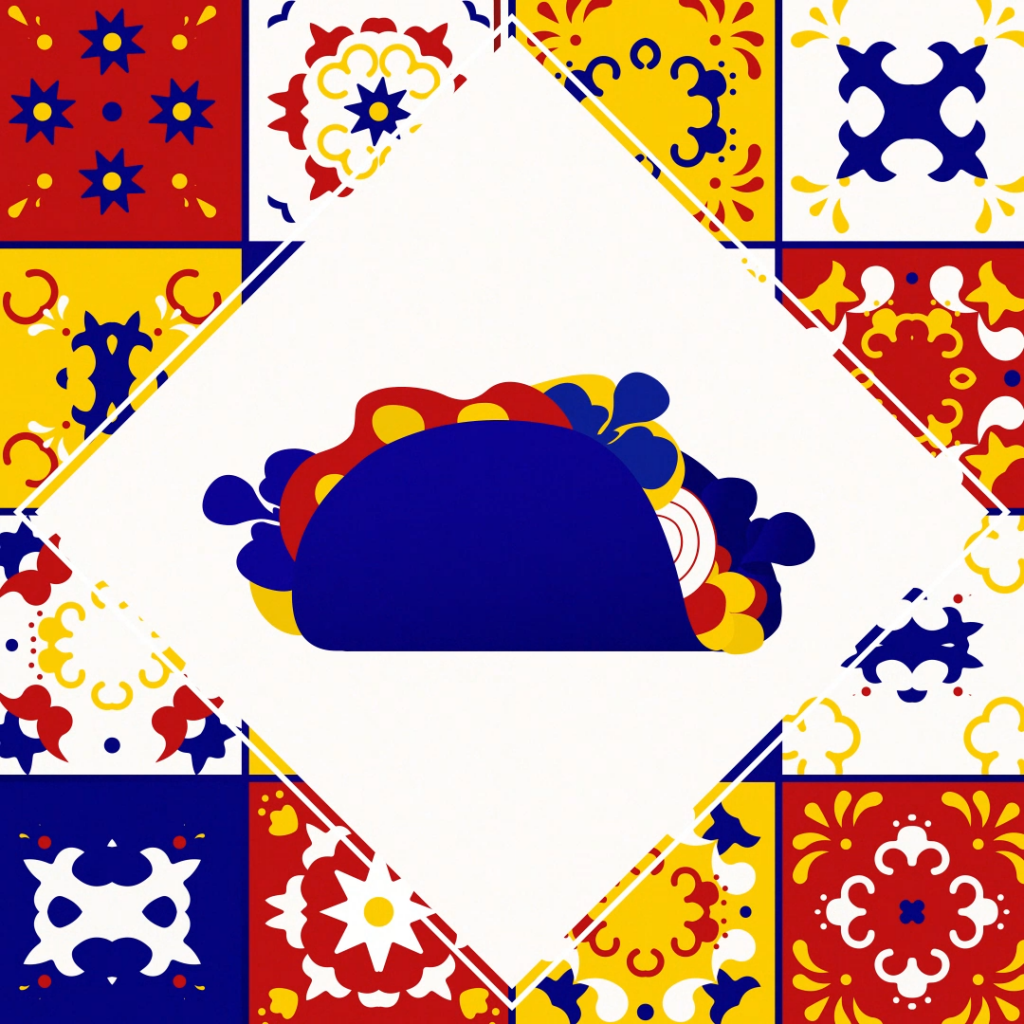 taco with mexican patterns illustration